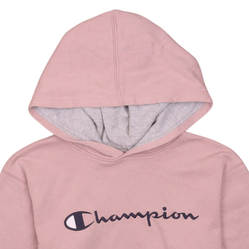 Champion Girls Pink XL Pullover Hoodie with Logo Design