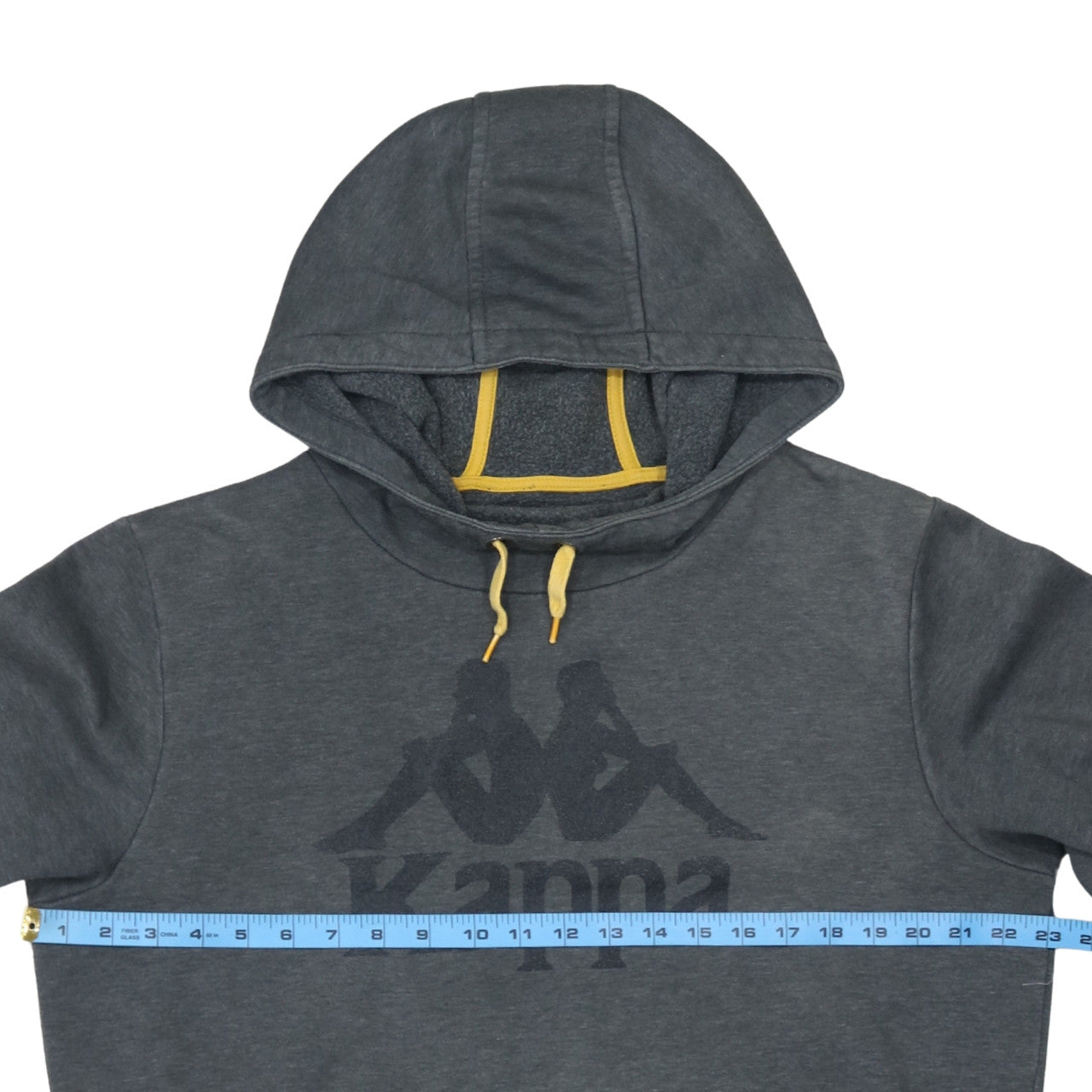 Kappa Men's Grey Pullover Hoodie Large Logo Sportswear