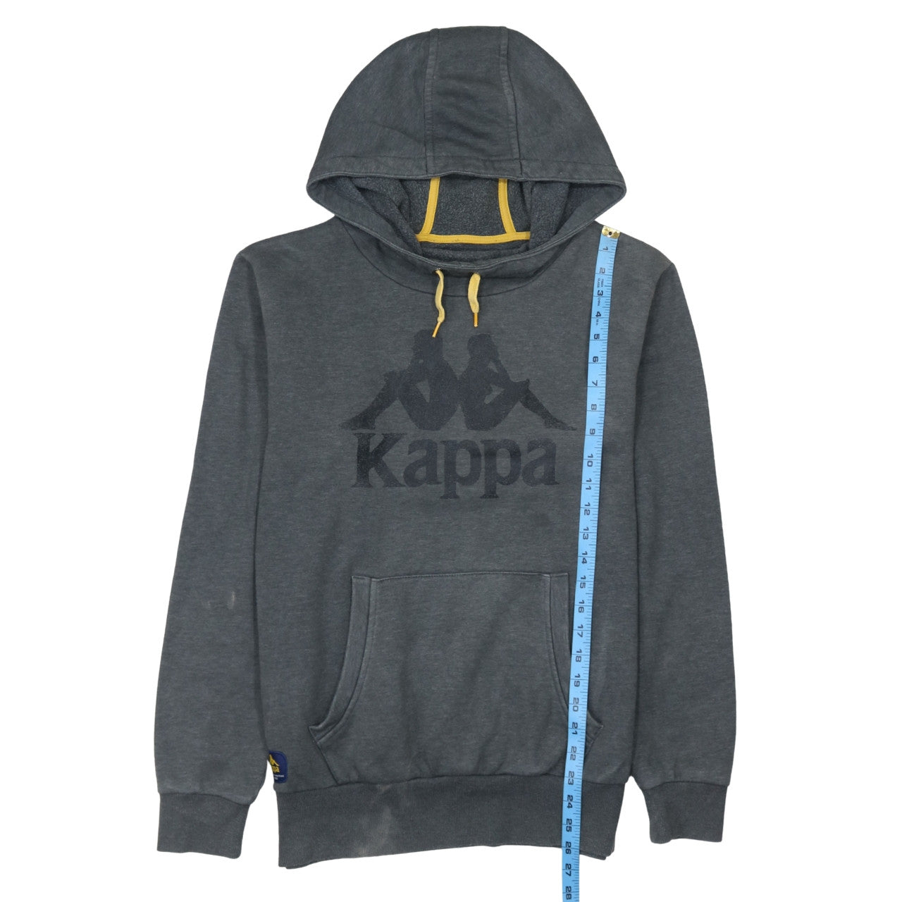 Kappa Men's Grey Pullover Hoodie Large Logo Sportswear