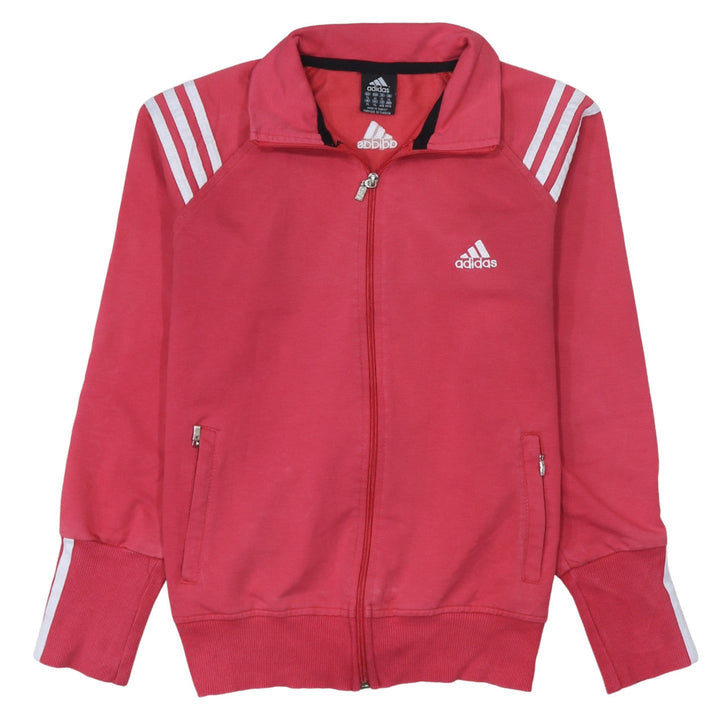 adidas Girls Pink XL Track Jacket Full Zip Cotton Blend Sports Top