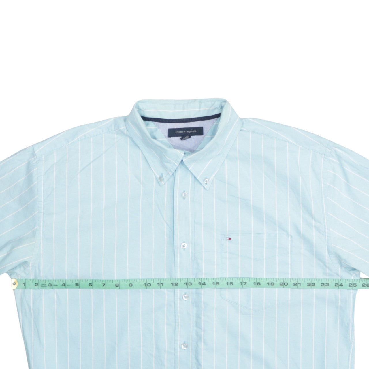 Tommy Hilfiger Men's Blue Striped Button-Down Cotton Shirt XL