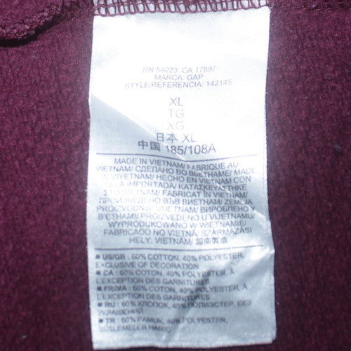 GAP Women’s Burgundy Hooded Pullover Sweatshirt XL Cotton Blend
