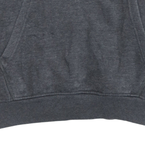 Fila Womens Charcoal Grey Pullover Hoodie Medium Embroidered Logo