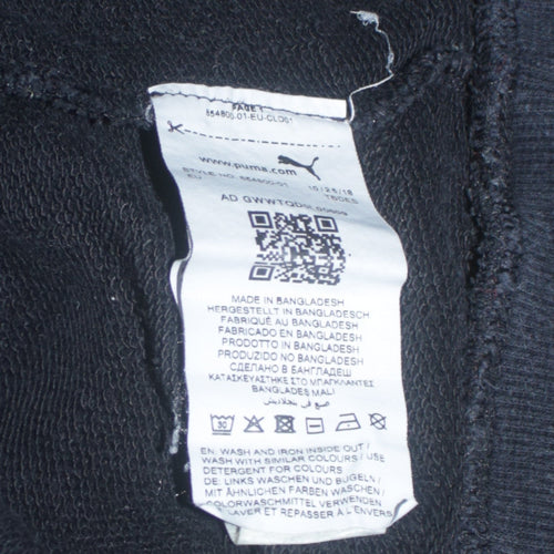 Puma Womens Black Size 10 Pullover Sweatshirt Crew Neck Logo Jumper