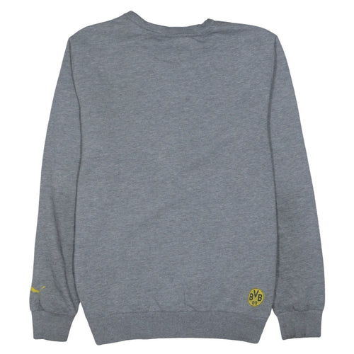 Puma Mens Grey BVB 09 Borussia Sweatshirt Size M Crew Neck Pullover