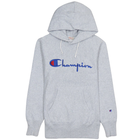 Champion Men's Grey Small Pullover Hoodie Reverse Weave Embroidered Logo
