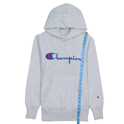 Champion Men's Grey Small Pullover Hoodie Reverse Weave Embroidered Logo