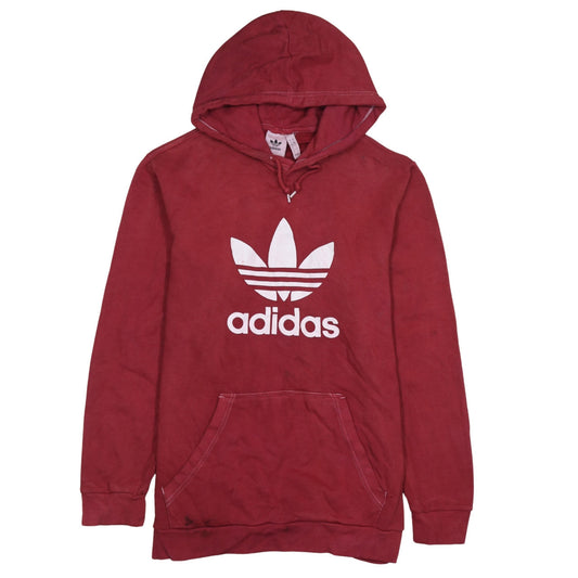 Adidas Men's Red Trefoil Logo Pullover Hoodie Size L