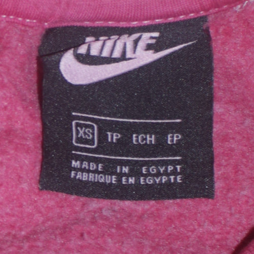 Nike Womens Burgundy XS Pullover Crew Neck Sweatshirt Cotton Blend