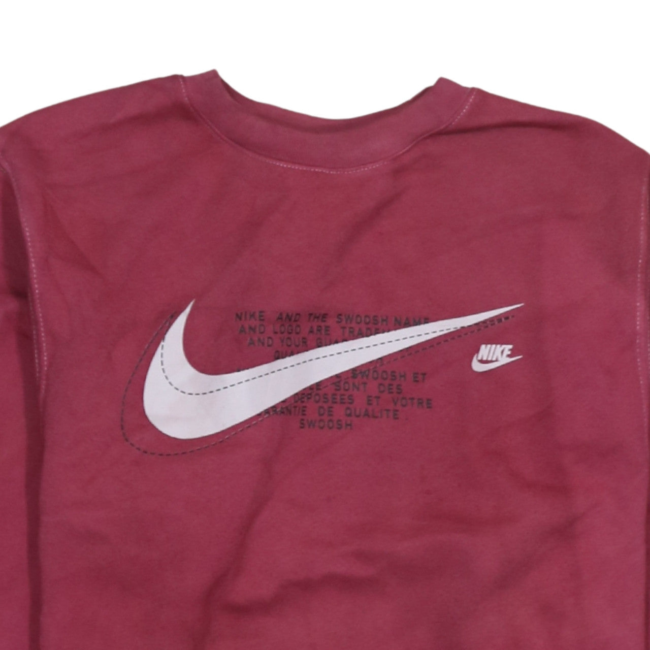 Nike Womens Burgundy XS Pullover Crew Neck Sweatshirt Cotton Blend