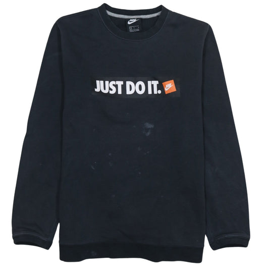 Nike Men's Black 'Just Do It' Logo Crew Neck Sweatshirt L