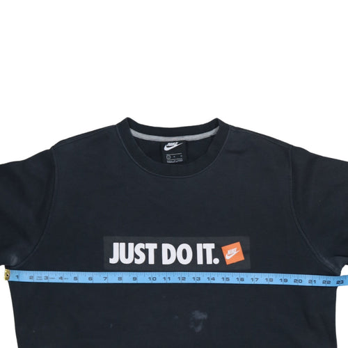 Nike Men's Black 'Just Do It' Logo Crew Neck Sweatshirt L