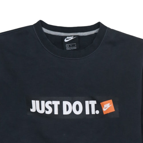 Nike Men's Black 'Just Do It' Logo Crew Neck Sweatshirt L