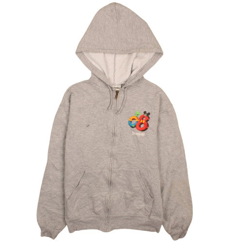 Disneyland Resort Women Grey Full Zip Hoodie Small 2008 Mickey Donald Goofy