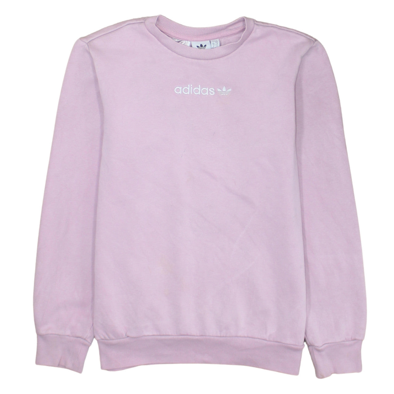 Adidas Girls Pink Logo Crew Neck Fleece Sweatshirt 13-14 Years