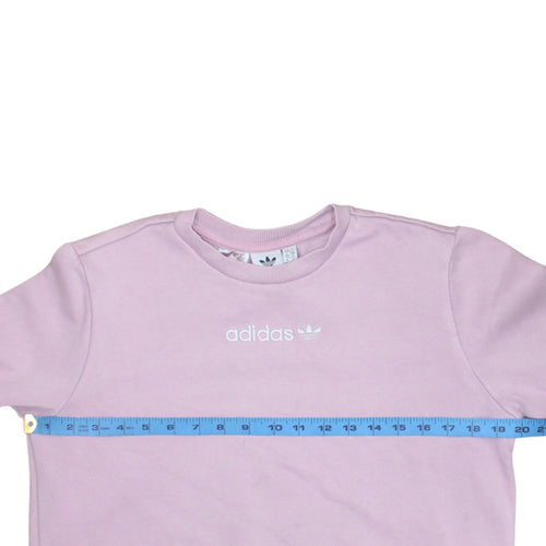 Adidas Girls Pink Logo Crew Neck Fleece Sweatshirt 13-14 Years