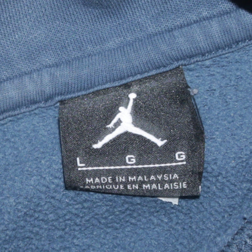 Jordan Men's Blue Pullover Hoodie L Graphic Sports Fleece Sweatshirt