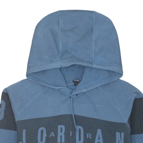Jordan Men's Blue Pullover Hoodie L Graphic Sports Fleece Sweatshirt