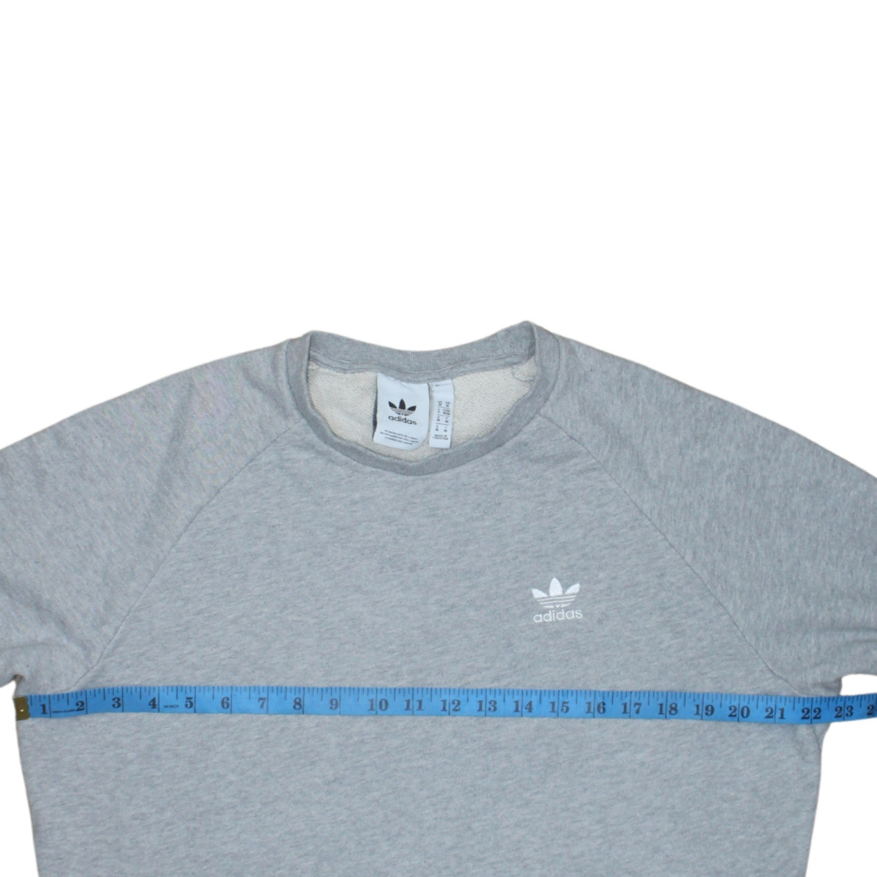 Adidas Men's Grey Crew Neck Pullover Sweatshirt M Regular Fit