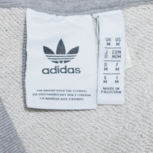 Adidas Men's Grey Crew Neck Pullover Sweatshirt M Regular Fit