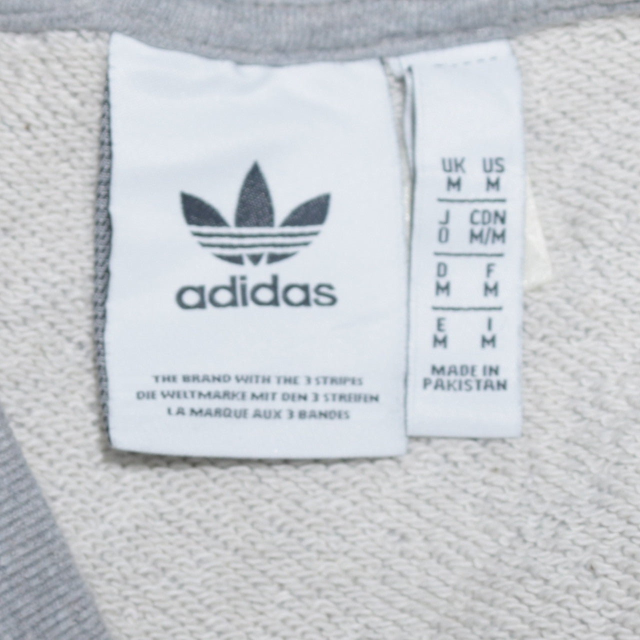 Adidas Men's Grey Crew Neck Pullover Sweatshirt M Regular Fit