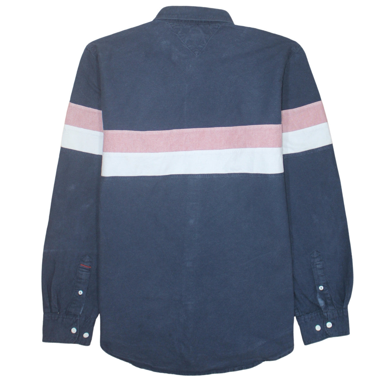 Tommy Hilfiger Men’s Blue Colourblock Cotton Shirt L Slim Fit