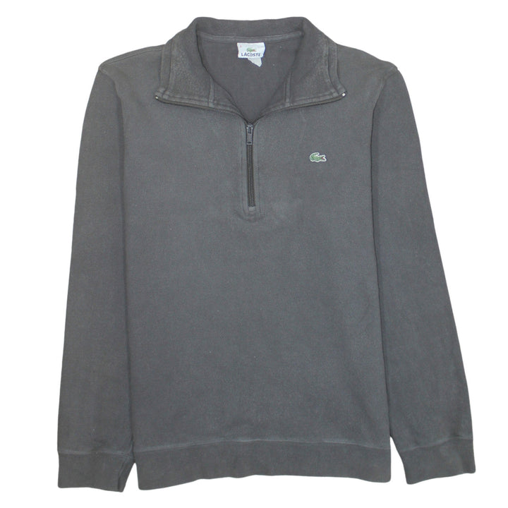 Lacoste Men's Grey 1/4 Zip High Neck Cotton Sweatshirt Size M