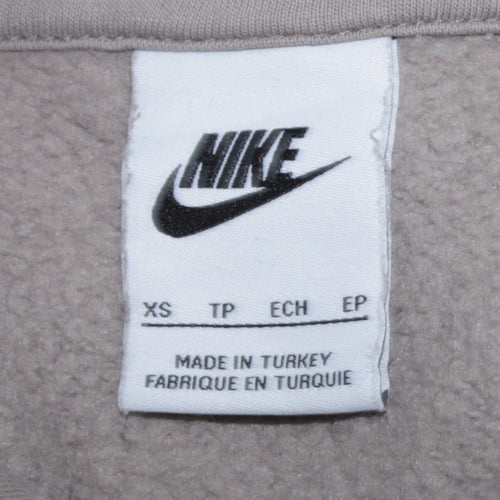 Nike Men's Grey Pullover Hoodie XS Logo Fleece Sweatshirt