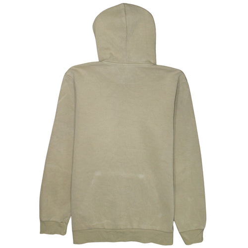 Adidas Men's Beige Pullover Hoodie M Regular Fleece Logo Sweatshirt