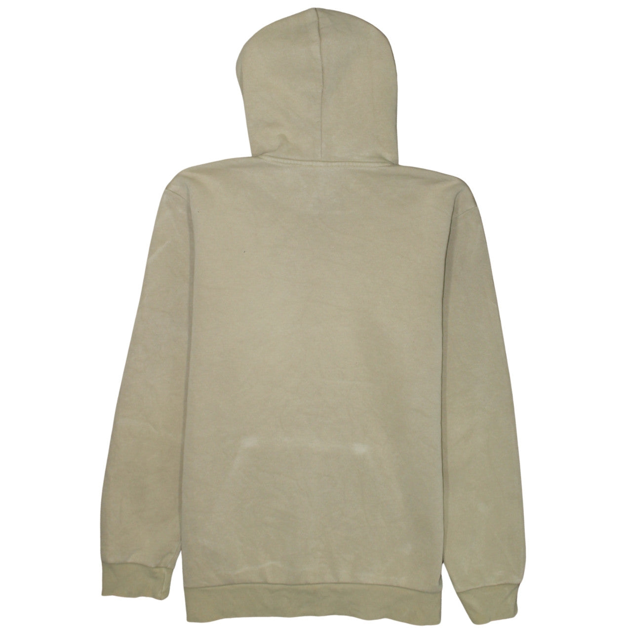Adidas Men's Beige Pullover Hoodie M Regular Fleece Logo Sweatshirt