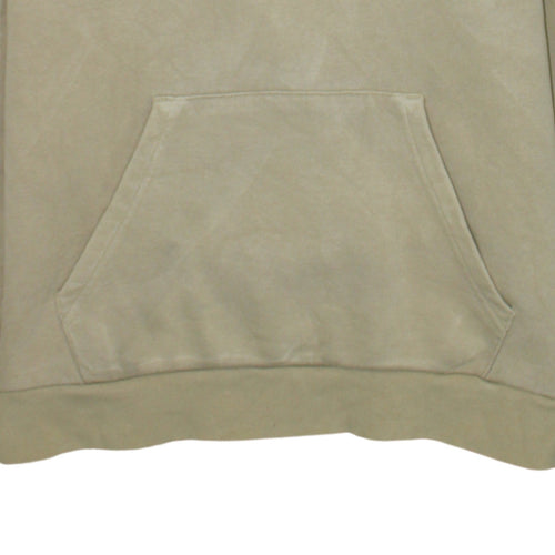 Adidas Men's Beige Pullover Hoodie M Regular Fleece Logo Sweatshirt