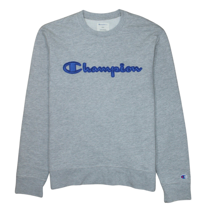Champion Men's Grey Embroidered Logo Pullover Sweatshirt Size M
