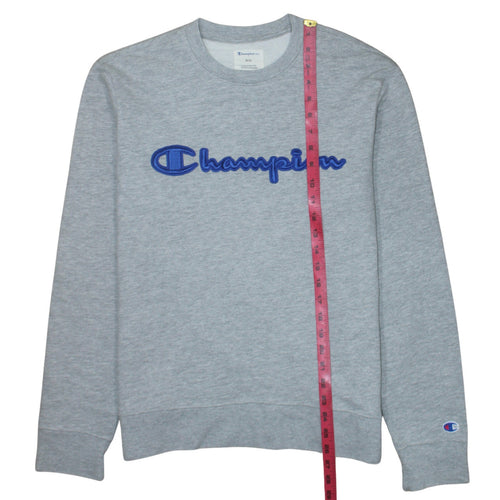 Champion Men's Grey Embroidered Logo Pullover Sweatshirt Size M