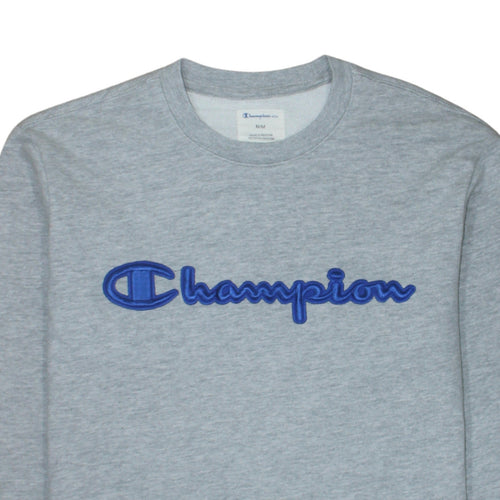 Champion Men's Grey Embroidered Logo Pullover Sweatshirt Size M