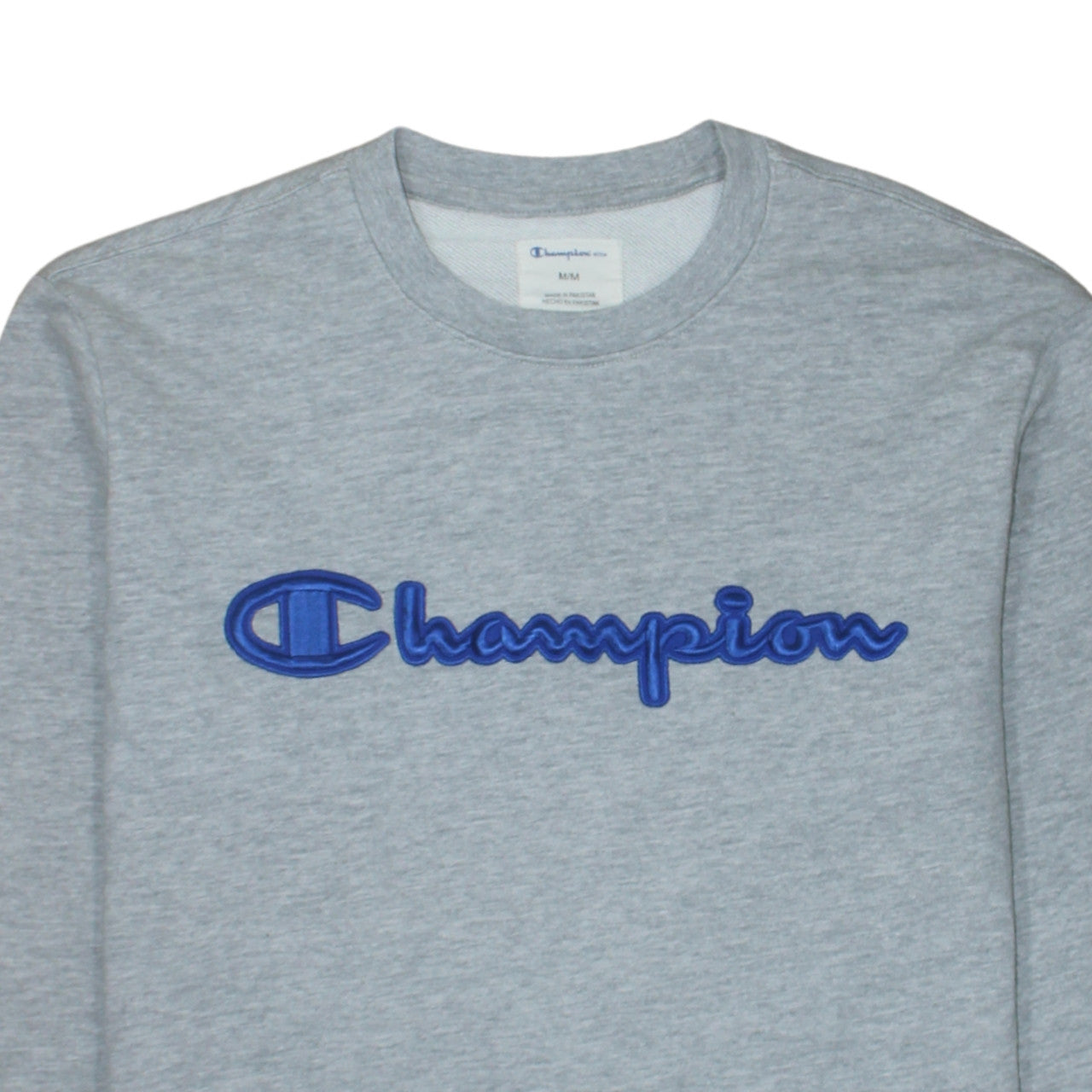 Champion Men's Grey Embroidered Logo Pullover Sweatshirt Size M