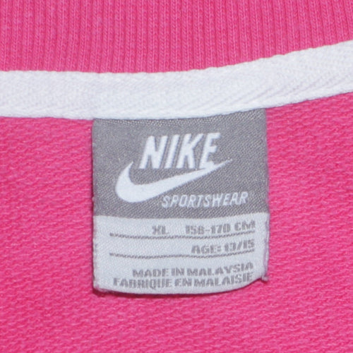 Nike Girls Pink Track Jacket XL 13-15 Years Full Zip Sportswear Top