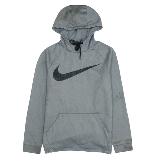 Nike Men's Grey Dri-Fit Pullover Hoodie S Sports Logo