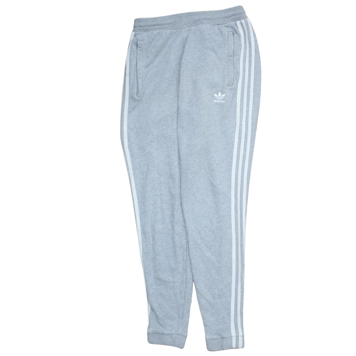 Adidas Men Grey XS Jogger Sweatpants with Logo and Stripes