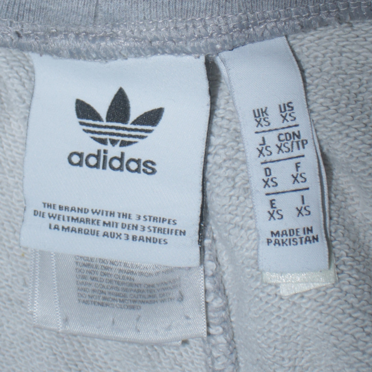 Adidas Men Grey XS Jogger Sweatpants with Logo and Stripes