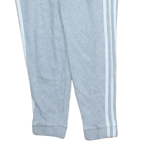Adidas Men Grey XS Jogger Sweatpants with Logo and Stripes