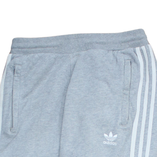 Adidas Men Grey XS Jogger Sweatpants with Logo and Stripes