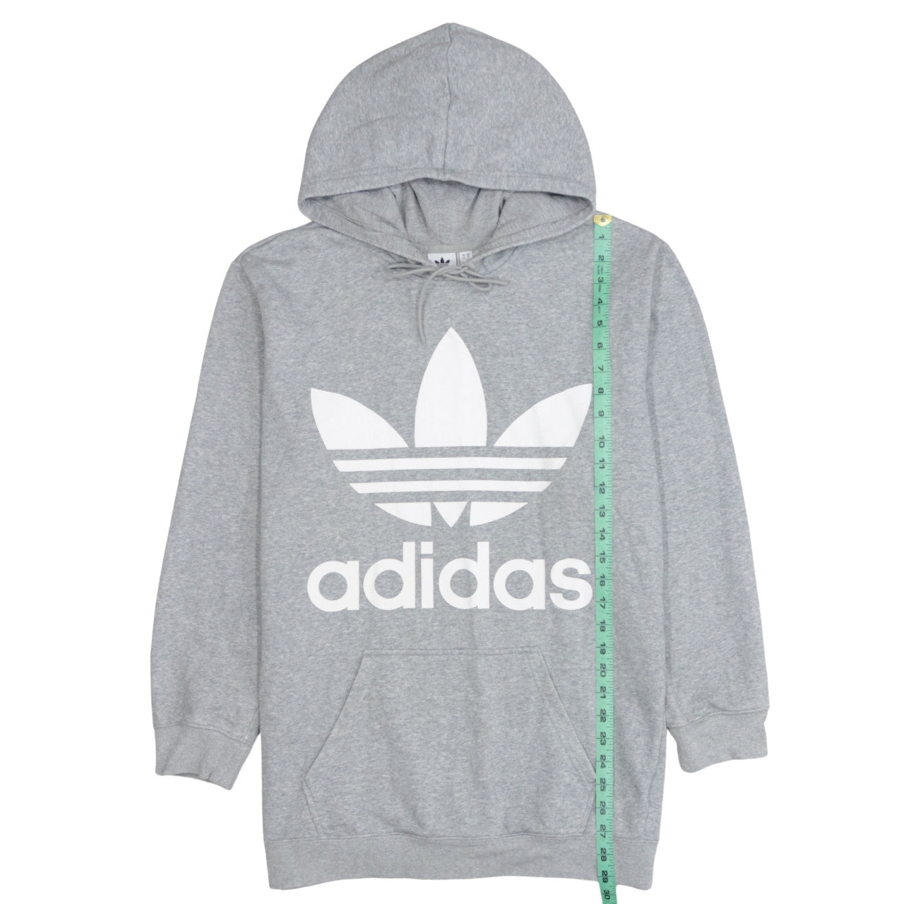 Adidas Women Grey Trefoil Logo Pullover Hoodie Size 14
