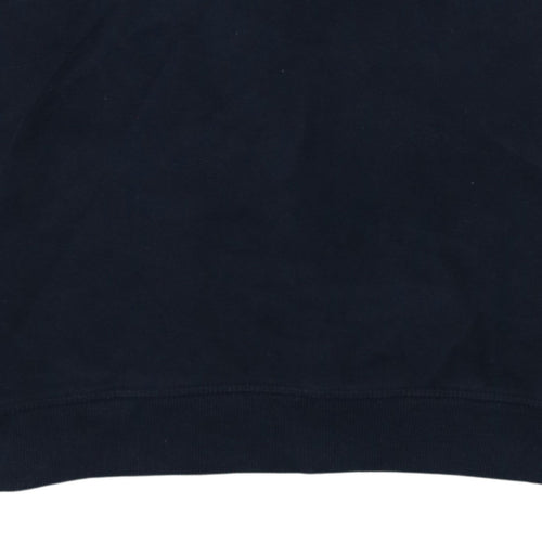 Napapijri Men's Blue Logo Crew Neck Pullover Sweatshirt L