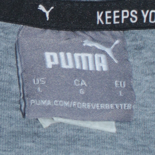 Puma Mens Grey Black Long Sleeve Crew Neck Sports Sweatshirt L