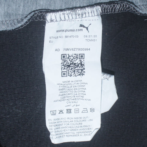 Puma Mens Grey Black Long Sleeve Crew Neck Sports Sweatshirt L