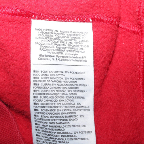 Nike Men’s Red Pullover Hoodie Small Regular Fit Fleece Sportswear