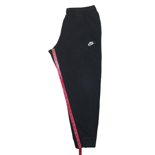 Nike Men's Black Fleece Joggers L Regular Fit Elastic Waist