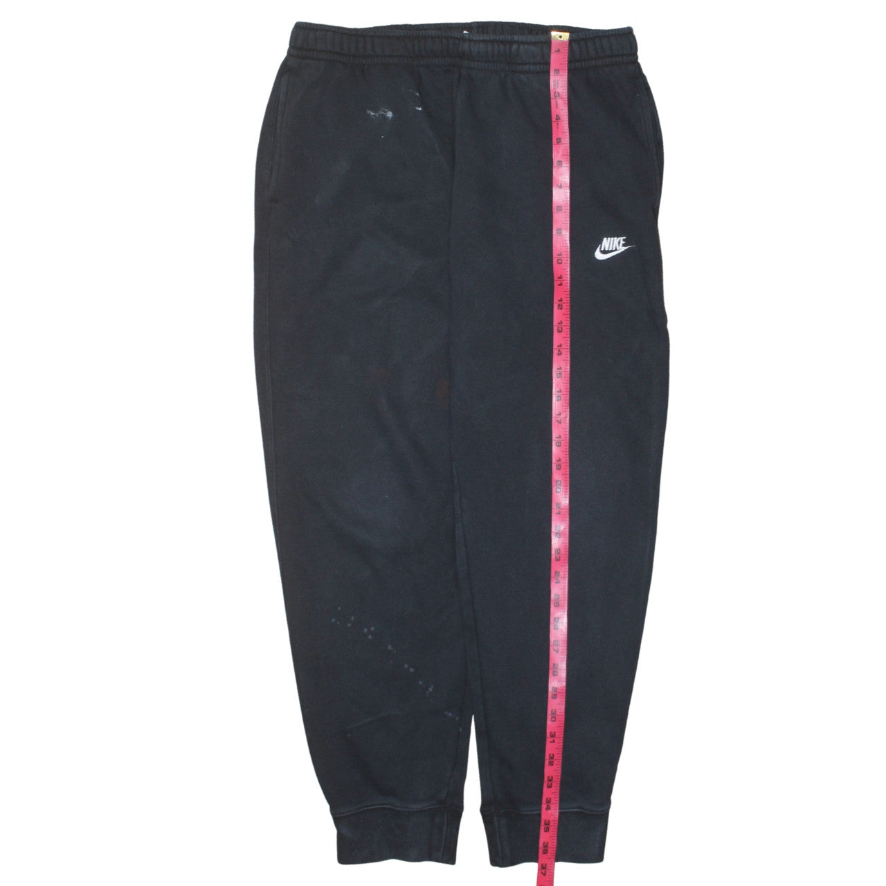 Nike Men's Black Fleece Joggers L Regular Fit Elastic Waist
