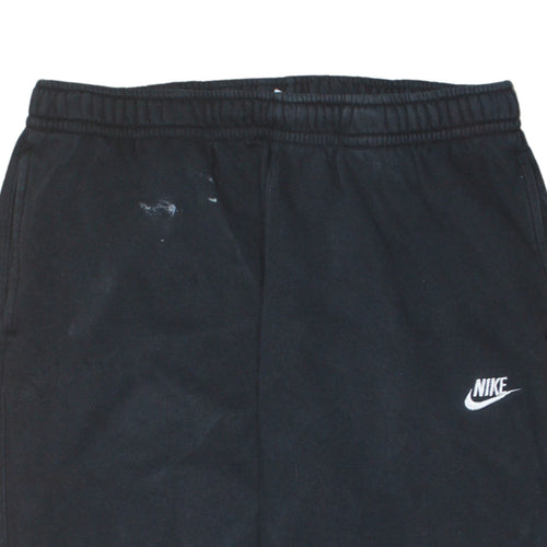 Nike Men's Black Fleece Joggers L Regular Fit Elastic Waist