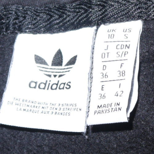 Adidas Womens Black Hoodie Size 10 Pullover Casual Cotton Sweatshirt